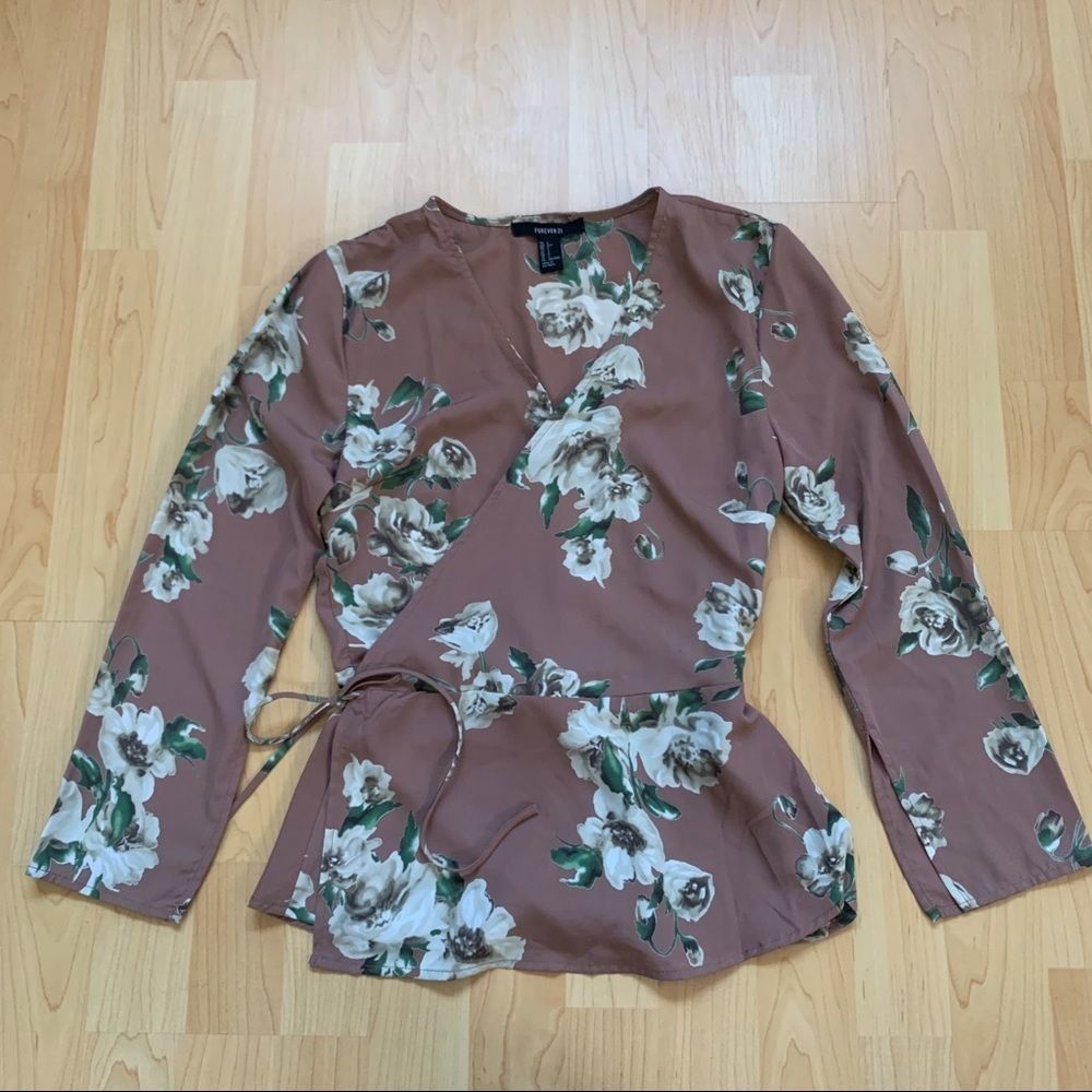 Forever 21 Floral Wrapped top